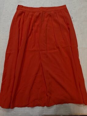 Womens orange A-Line Pleated Skirt